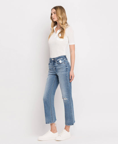 HIGH RISE PAINT SPLATTER CUFFED BOYFRIEND JEANS V2787