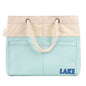 Lake Canvas Pocket Tote    Natural/Sky   18x14x9
