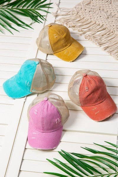 Distress Mesh Back Cap