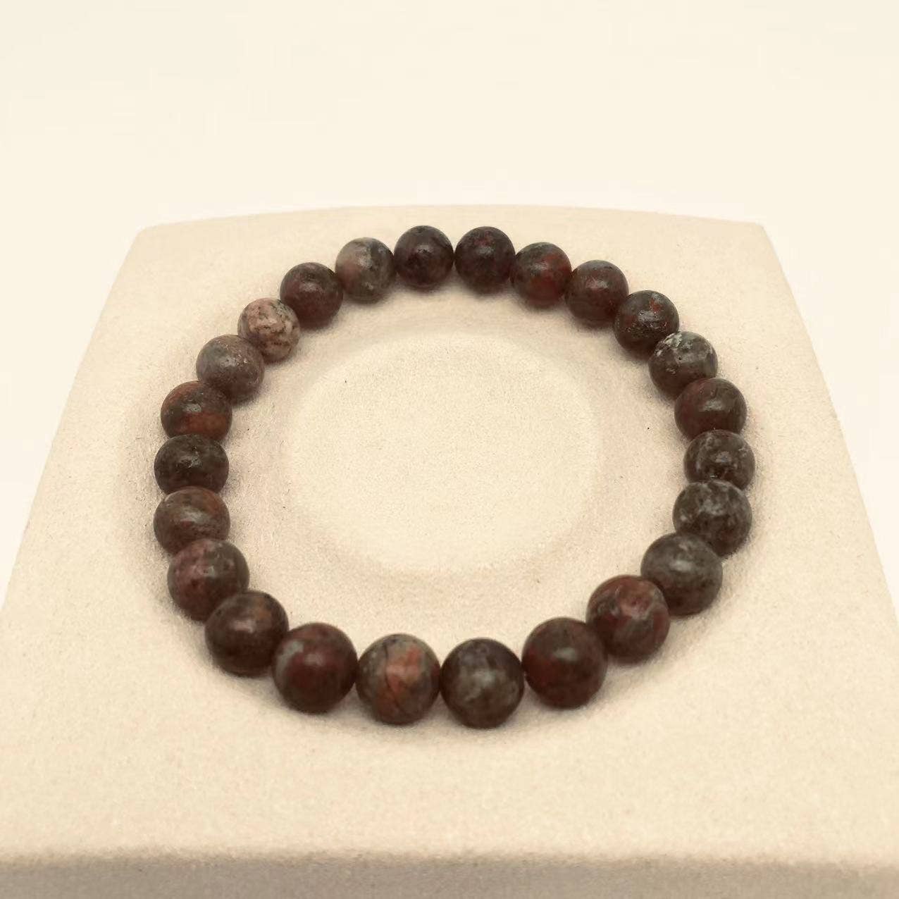 8MM Elastic Natural Stone Bracelets: Indian agate
