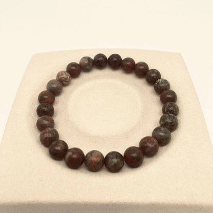 8MM Elastic Natural Stone Bracelets: Indian agate