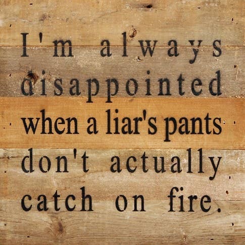 I'm Always Disappointed When A Liar's Pants