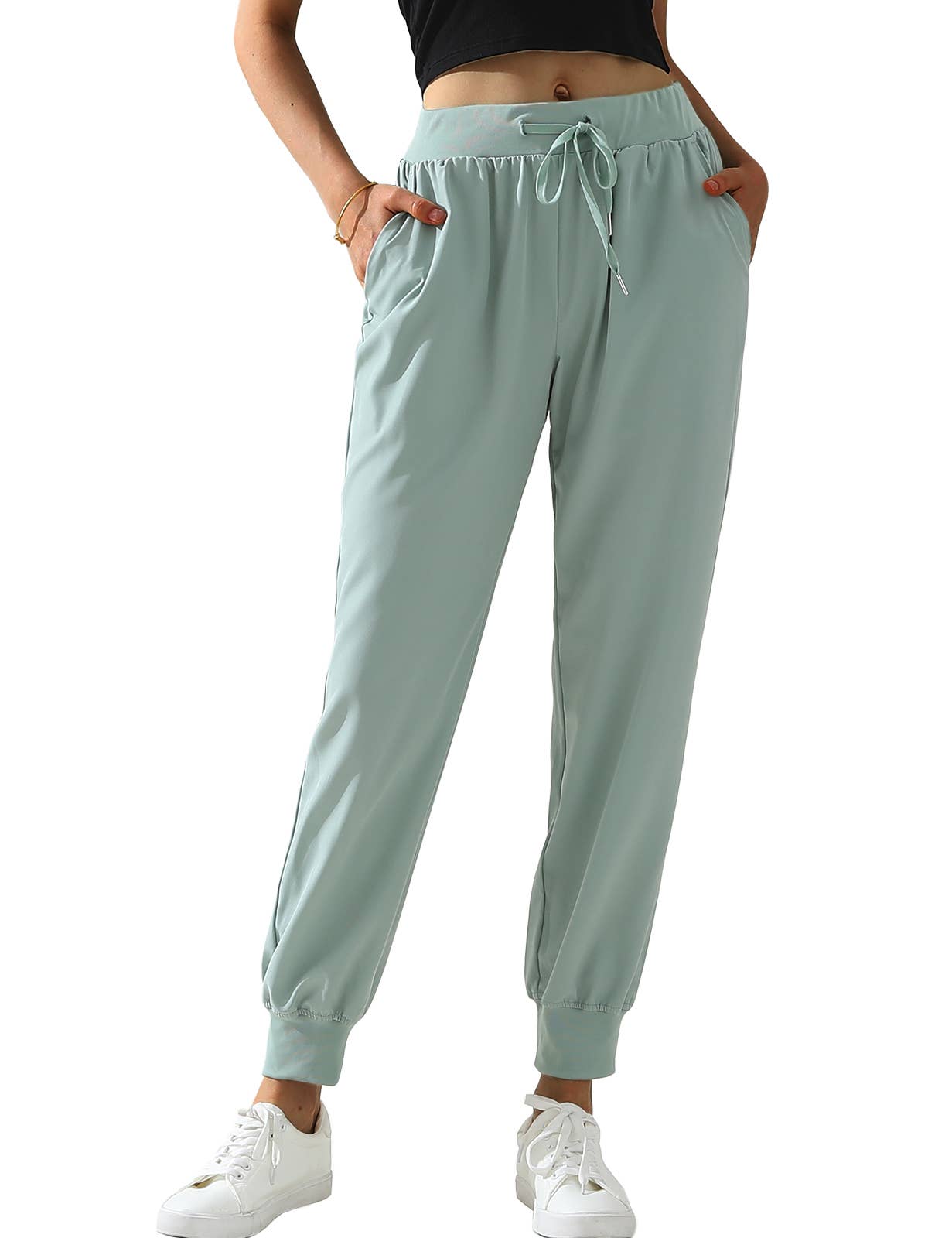 Elastic Band Waist With Side Pocket Pants