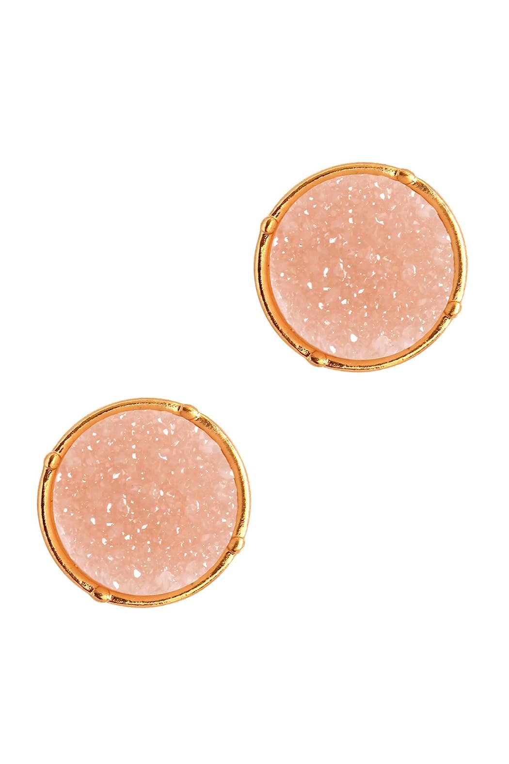 Glittered Druzy Round Post Earrings