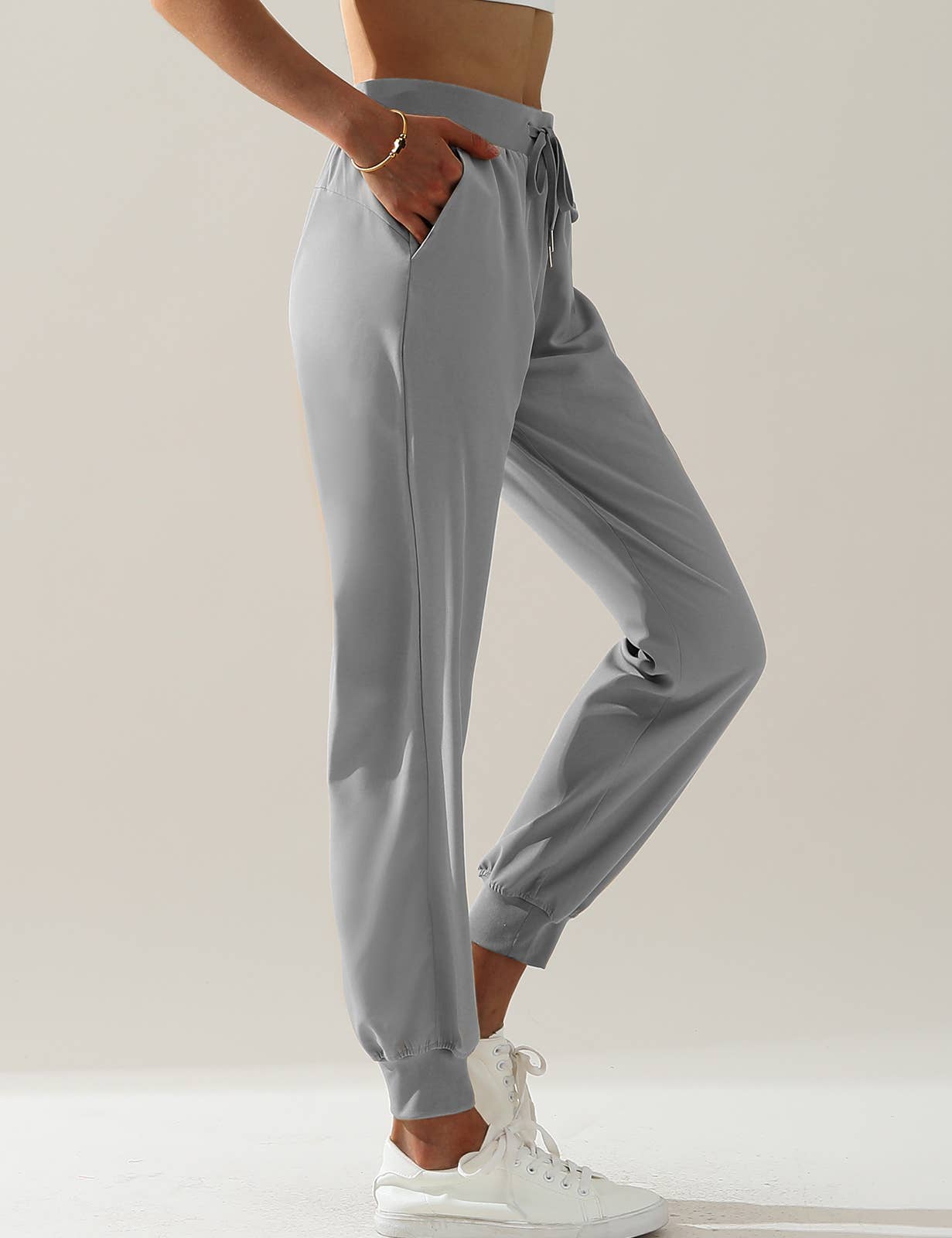 Elastic Band Waist With Side Pocket Pants