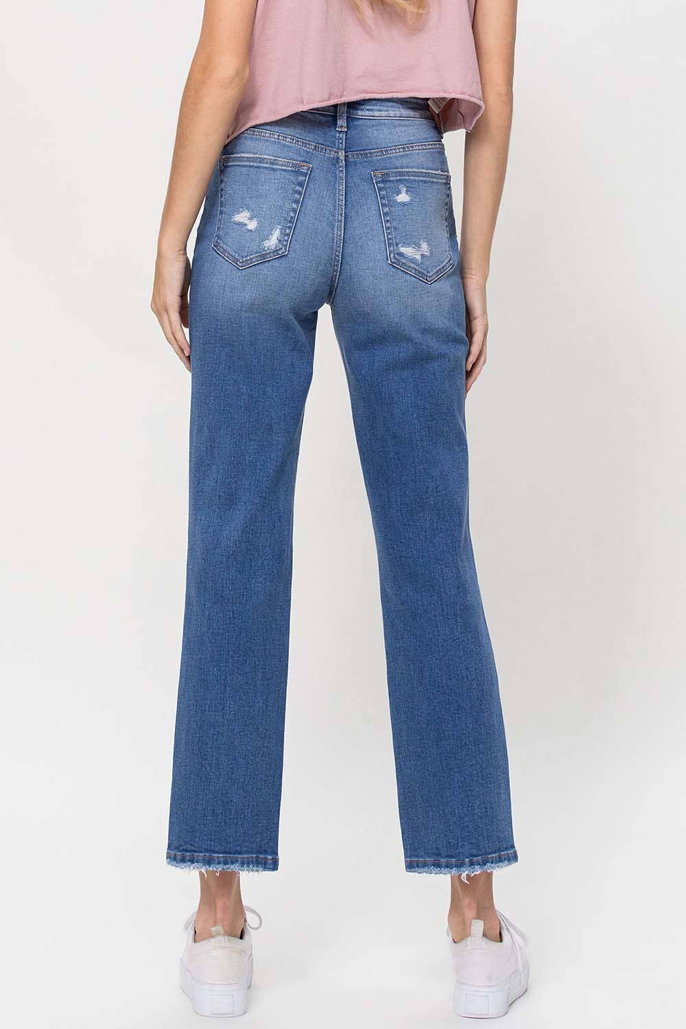 90'S VINTAGE SUPER HIGH RISE STRAIGHT JEANS T5423