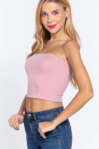 Fitted Crop Tube Cotton Spandex Top