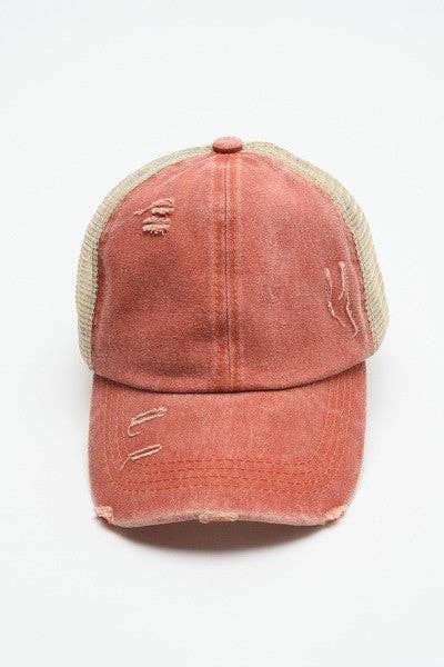 Distress Mesh Back Cap
