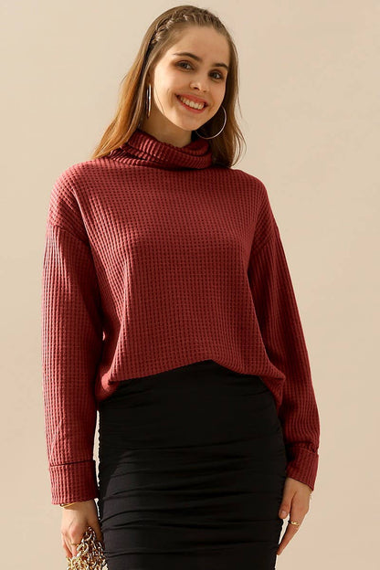 TURTLE HIGH NECK KNIT TOP