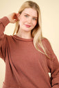 Two Tone Otto Ribbed Oversized Soft Top