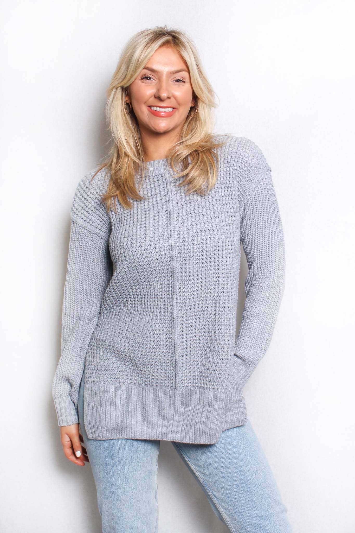 Women's Long Sleeves Crew Neck Knitted Sweater