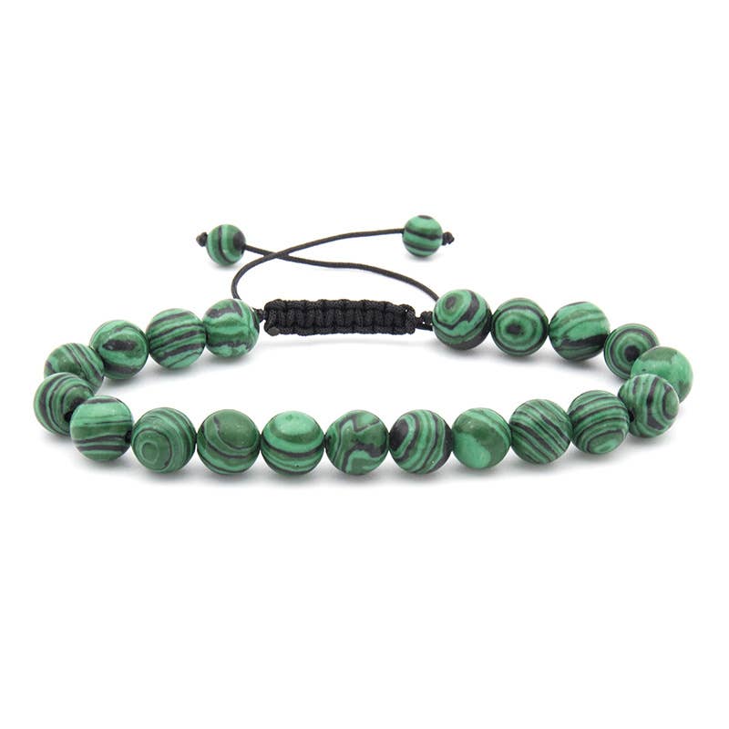 8MM Elastic Natural Stone Bracelets: Indian agate