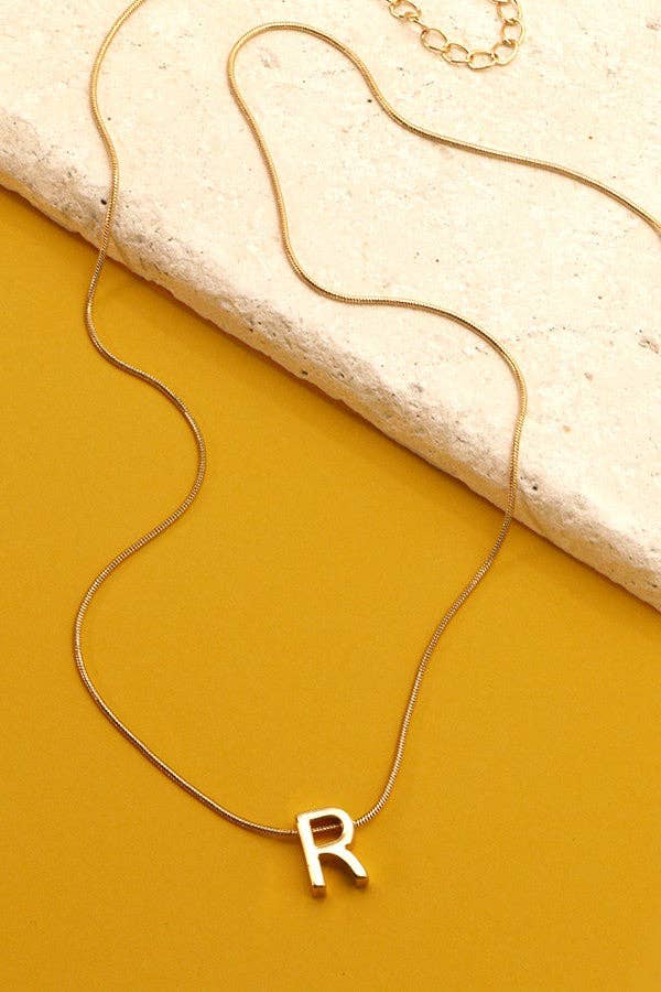 Snake Chain Initial Necklace |  D