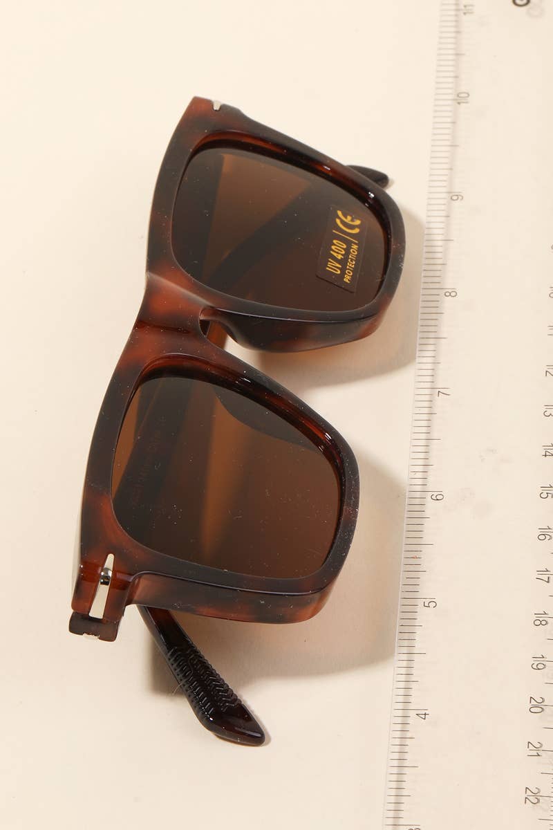 Acetate Frame Square Lens Sunglasses Set: MULTI
