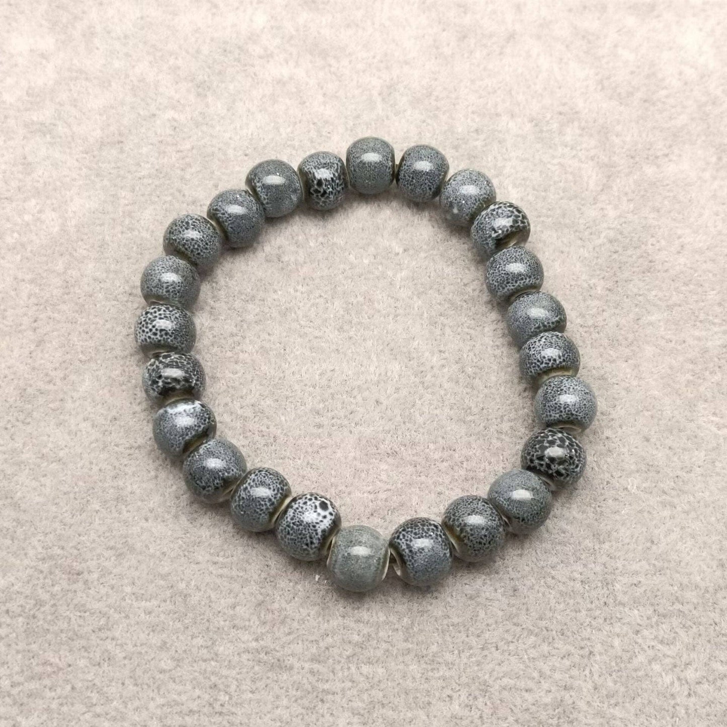 Multi-style Handmade Ceramic Beaded Elastic Rope Bracelet