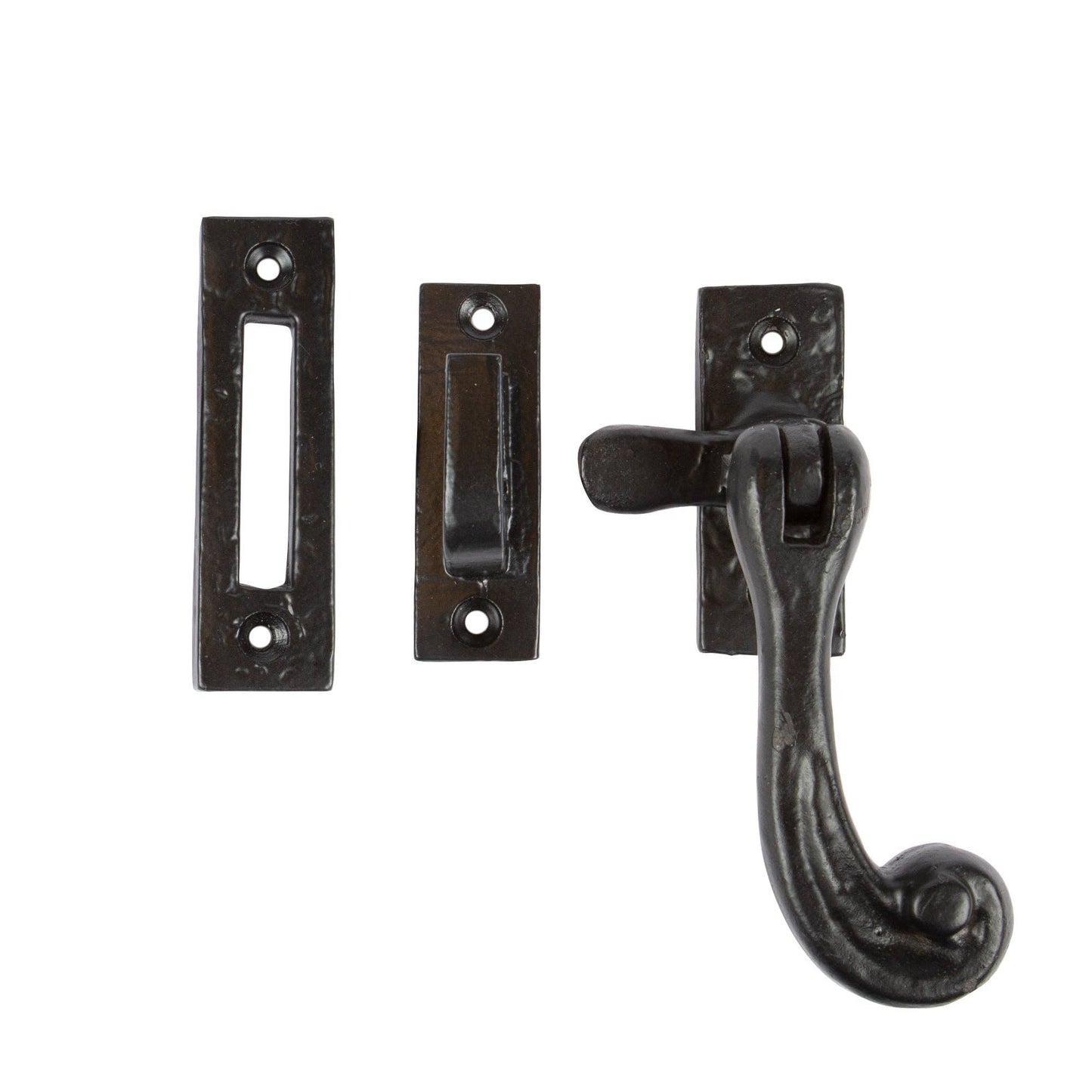 Right Hand Black Rustic Window Fastener  Hammer & Tongs