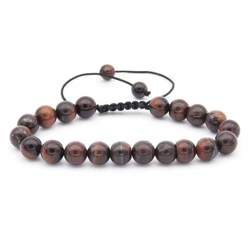 8MM Elastic Natural Stone Bracelets: Indian agate