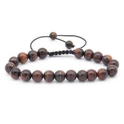 8MM Elastic Natural Stone Bracelets: Indian agate