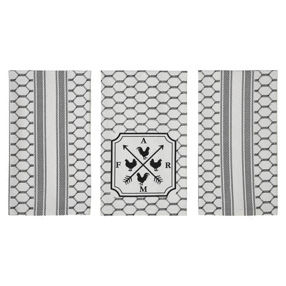 Down Home FARM Tea Towel Set of 3 19x28