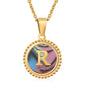 Round Colorful Shell Letter Necklace