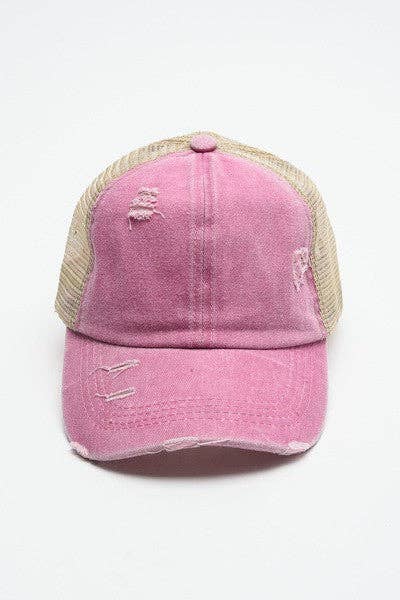 Distress Mesh Back Cap