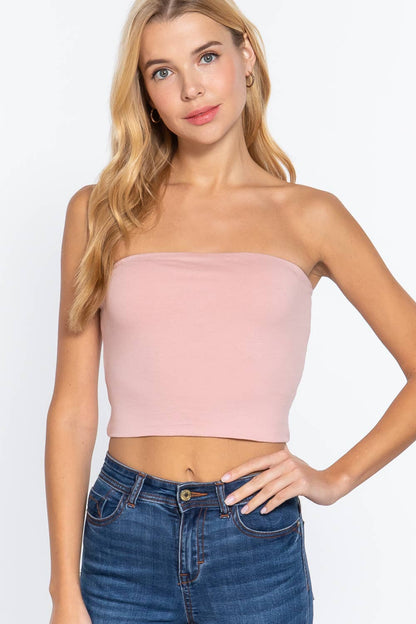 Fitted Crop Tube Cotton Spandex Top