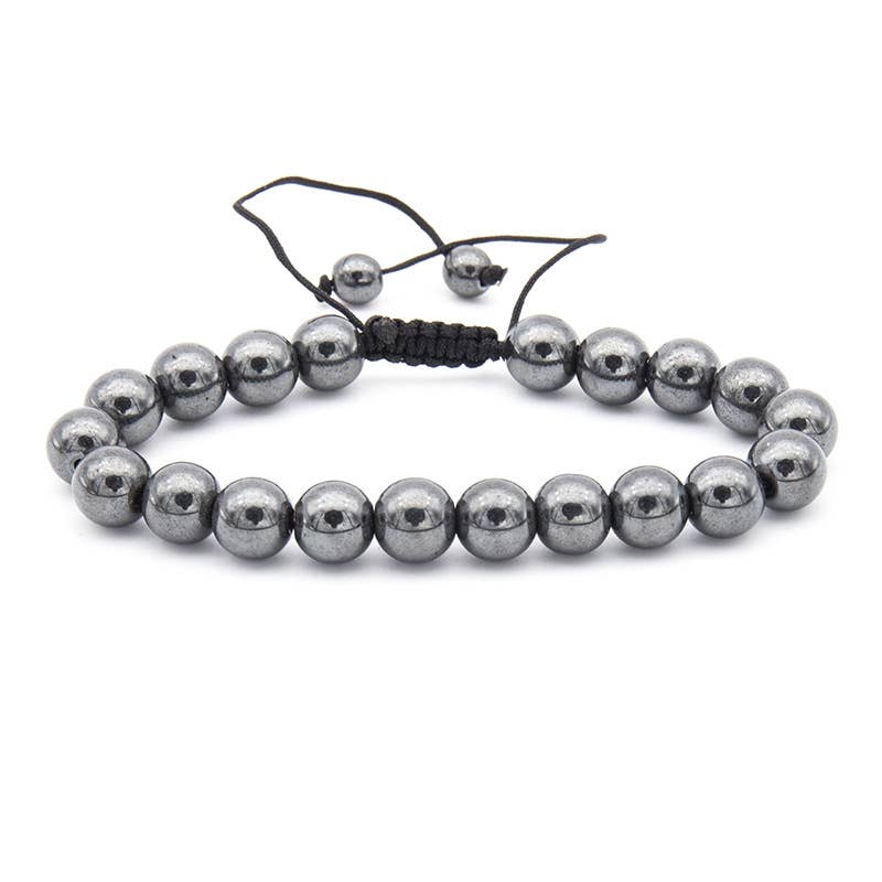 8MM Elastic Natural Stone Bracelets: Indian agate