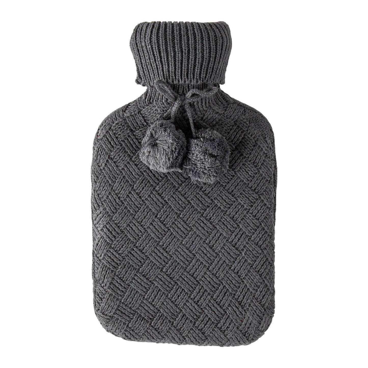Hot Water Bottle Cover - Knitted - Dark Grey