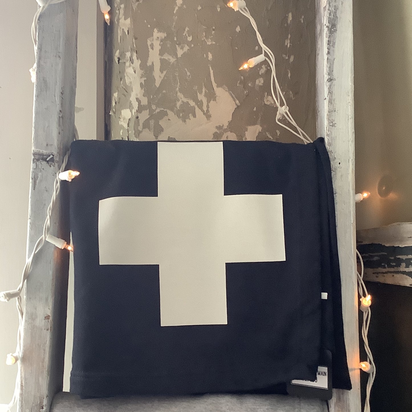 Black Swiss Cross Sweatshirt Blanket