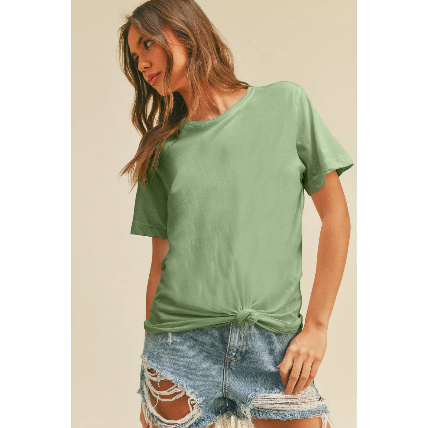 Regular Fit Tee: TAN, XL