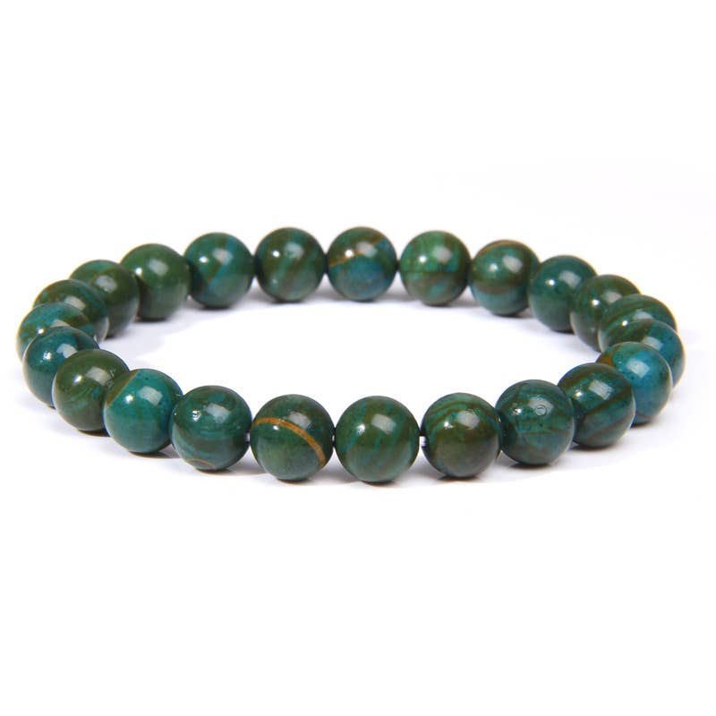 8MM Elastic Natural Stone Bracelets: Indian agate