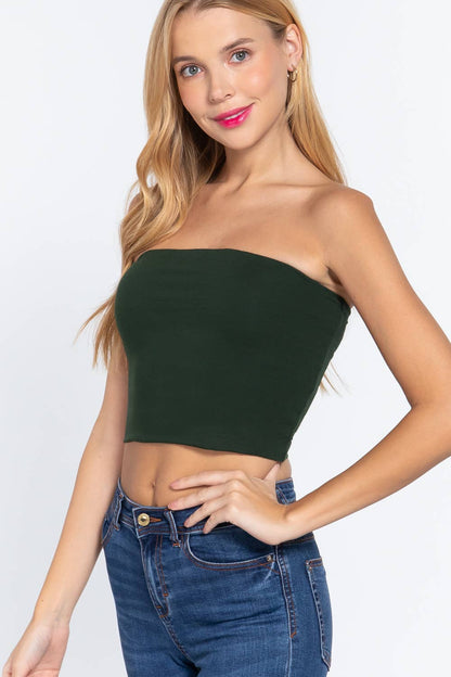Fitted Crop Tube Cotton Spandex Top