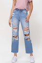90'S VINTAGE SUPER HIGH RISE STRAIGHT JEANS T5423