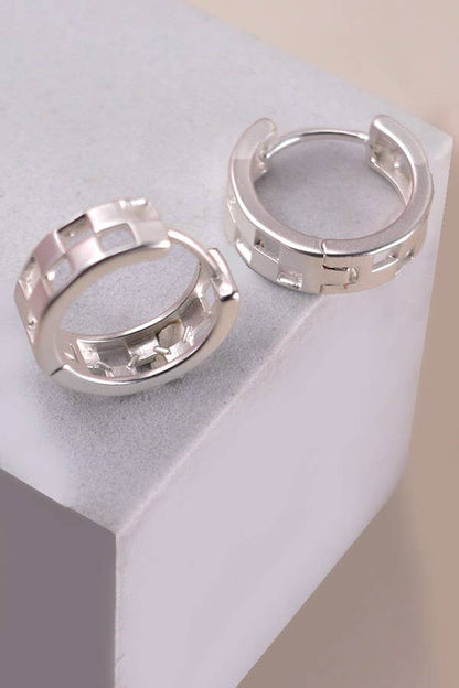 mini cutout checker hoop Huggie earring