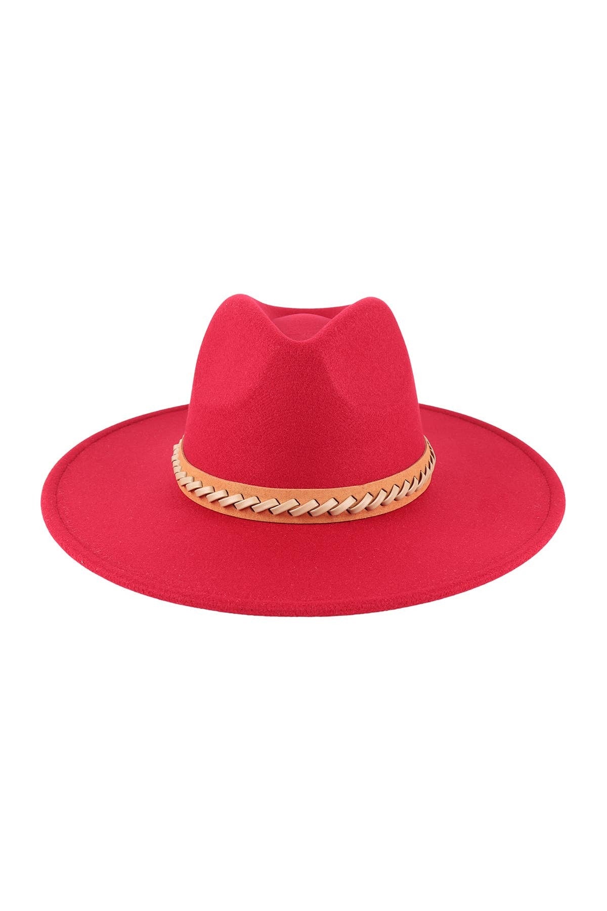Felt Brim Hat With Leather Braided