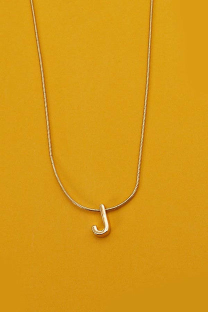Snake Chain Initial Necklace |  D