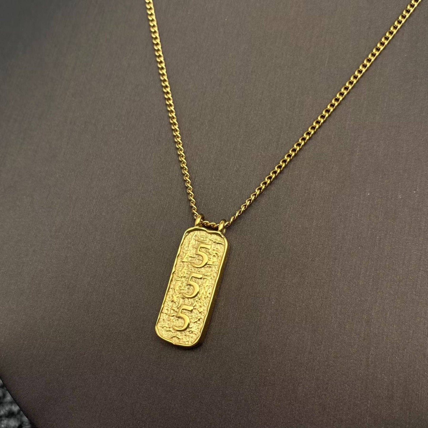 Lucky Numbers Tarot Charm 18K Gold Plated SS Necklace