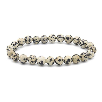8MM Elastic Natural Stone Bracelets: Indian agate