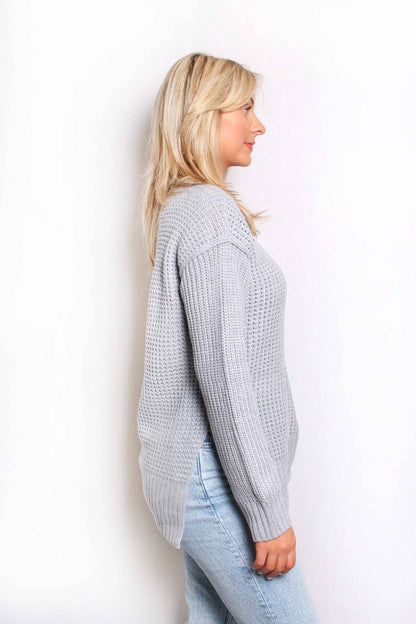 Women's Long Sleeves Crew Neck Knitted Sweater