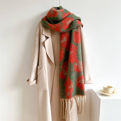 Leopard Jacquard All-Match Warm Scarf