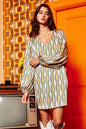 Lantern Sleeves V-neck Tunic Dress