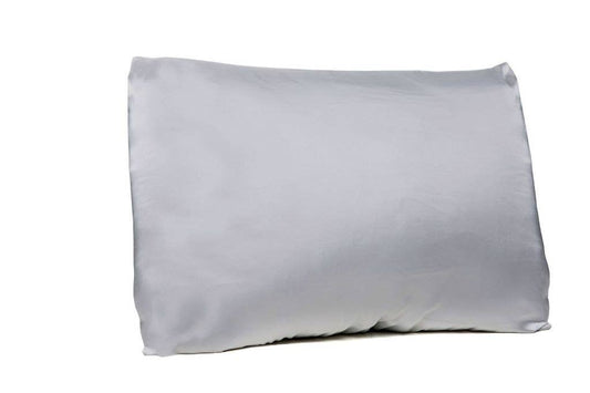 Satin Pillowcase With Zipper Closure - Gray
