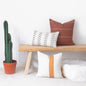 Mordern Boho Lumbar Throw Pillow Cover,Rust Stripes