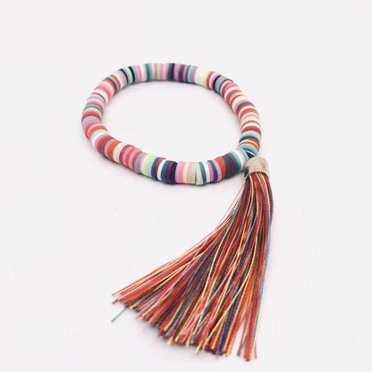 New Women Tassels Rainbow Beach Bracelets: White