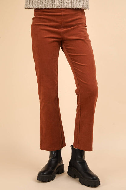 Velvet Boot Cut Pants with Back Pockets