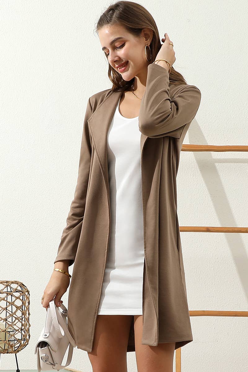 OPEN FRONT OFFICE TRENCH JACKET