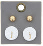 Gold Studs & White Stamped Initial "J" Disk Earring