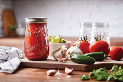Flute Shaped Mason Jars 16 oz with Airtight Lids and Bands