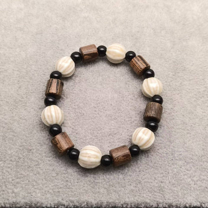 Multi-style Handmade Ceramic Beaded Elastic Rope Bracelet