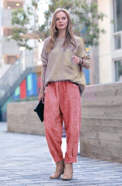 Corduroy Front pocket Baggy Pants